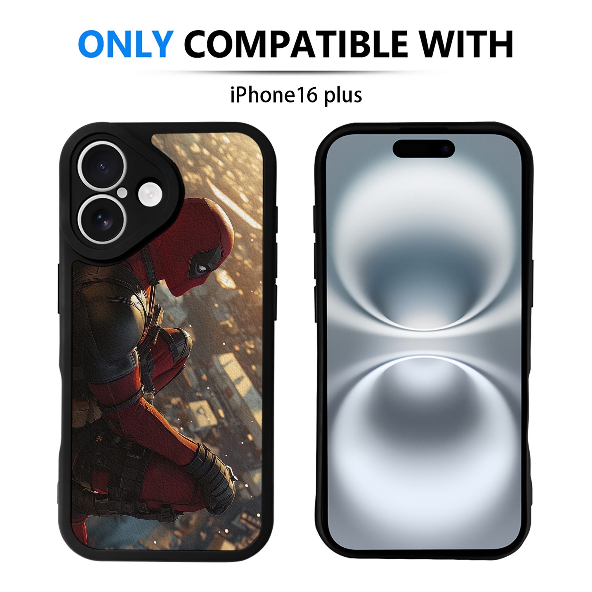 （画像用） Deadpool デッドプール 【iPhone 16シリーズ対応】シリコンスマホケース（レザー調） 材質：シリコン
